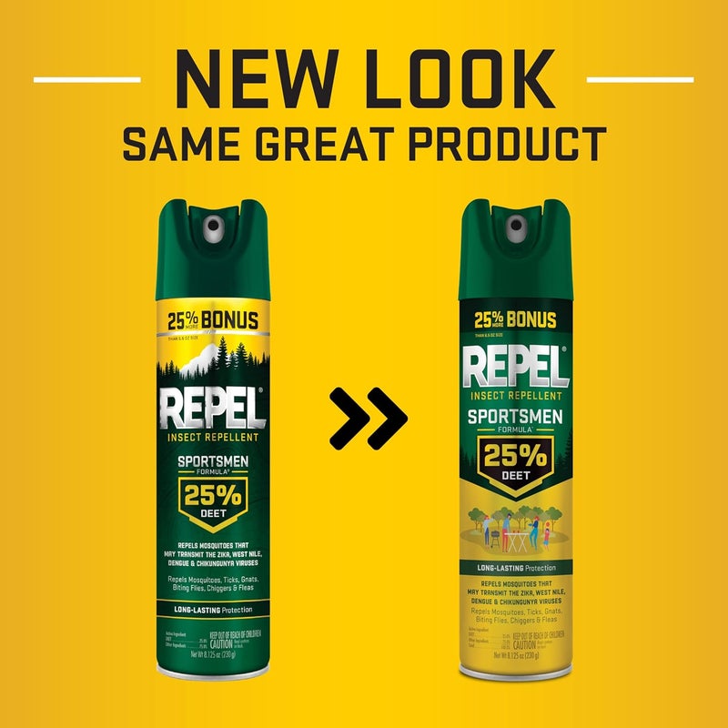 repel Insect Repellent Sportsmen Formula 25% DEET, 8.125 Ounces, Bonus Aerosol with 25% DEET to Mosquitoes, Ticks, Gnats, Biting Flies, Chiggers and Fleas for Long-Lasting Protection - Image 1